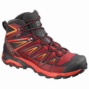 Pánske Turistické Topánky Salomon X ULTRA 3 MID GTX Červené/Čierne,240-81575